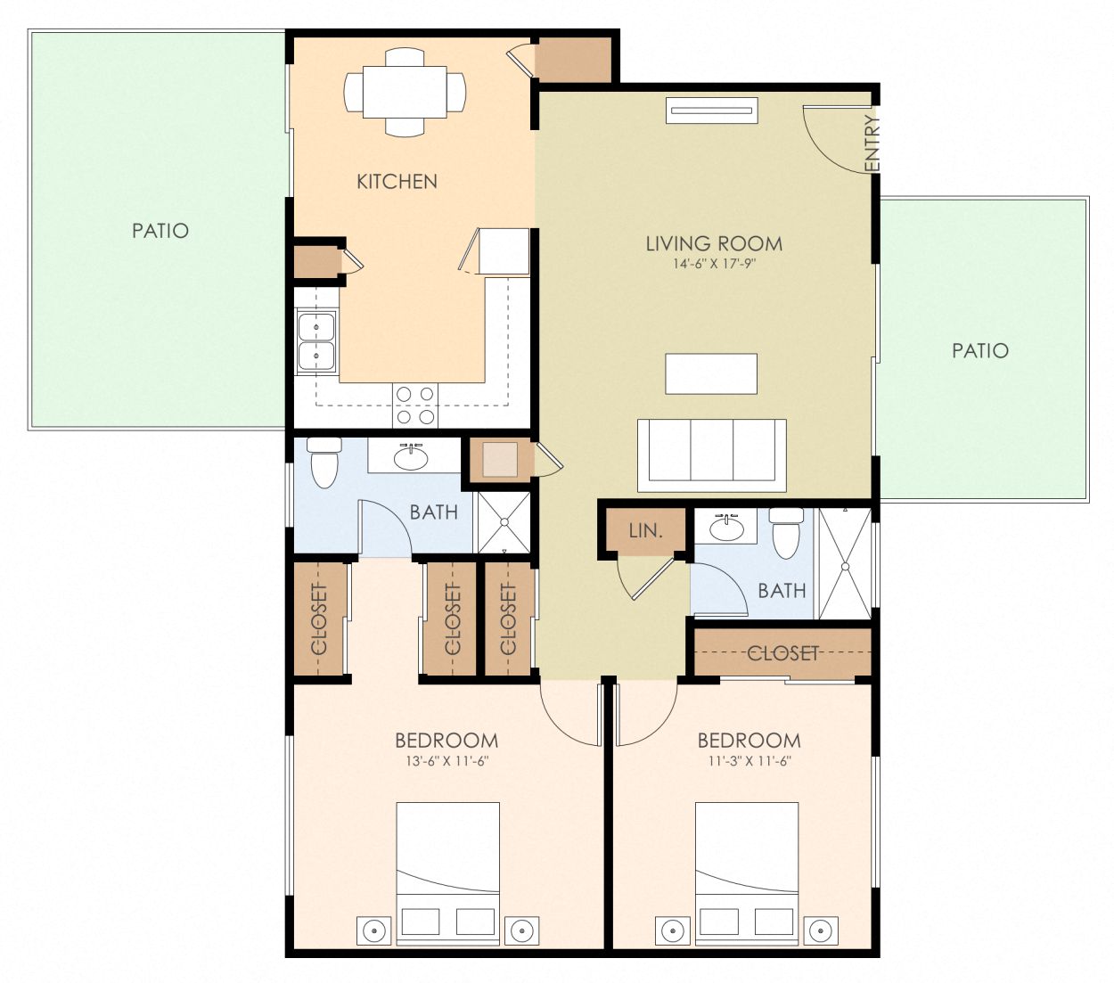 Two Bedroom Two Bath