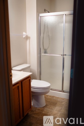 A bathroom with a toilet and a walk in shower.