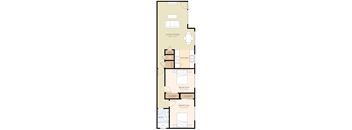 Two Bedroom One Bath Floor Plan 700 to 800 Sq.Ft. at Verandas, Menlo Park, CA