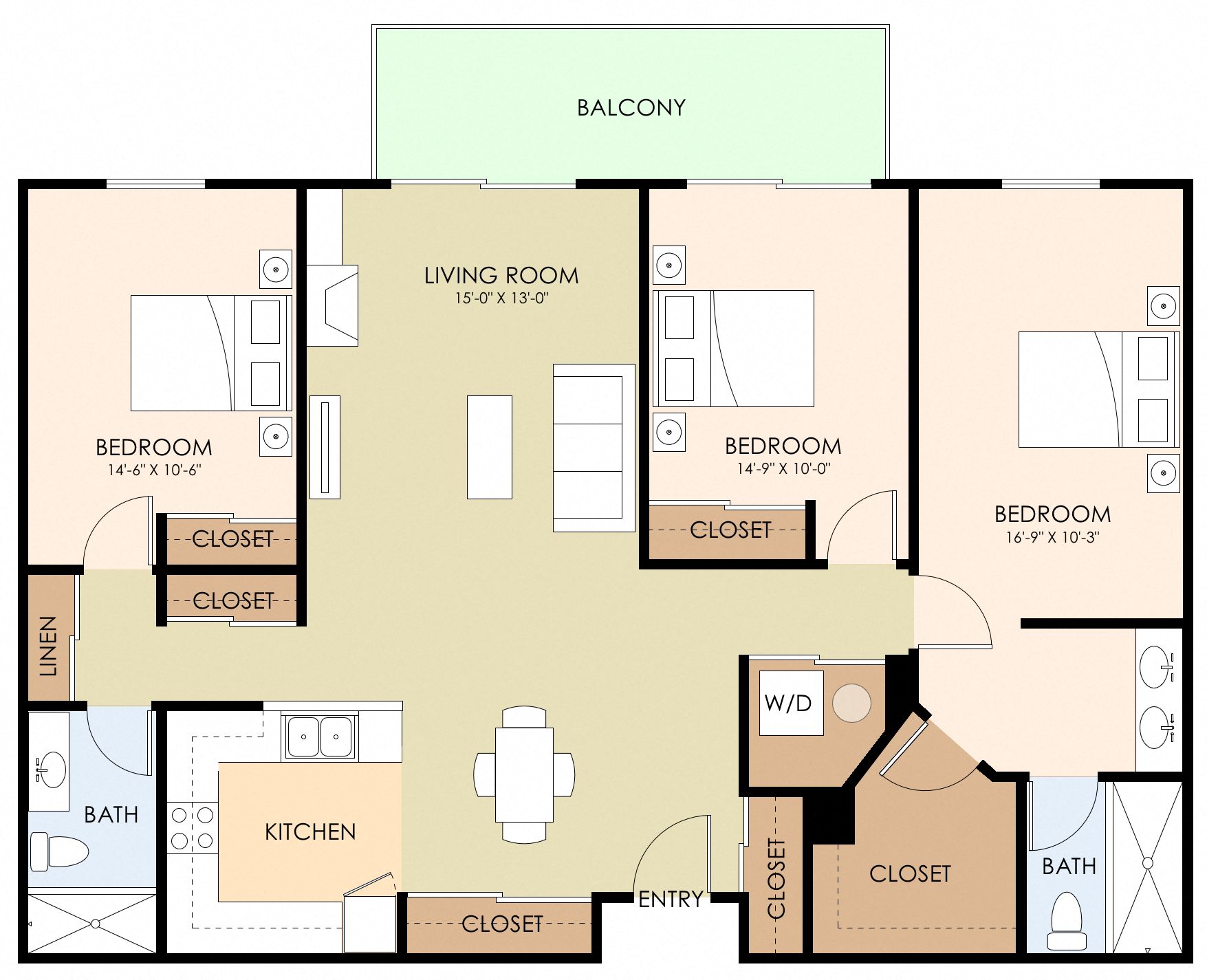 Three Bedroom Two Bath