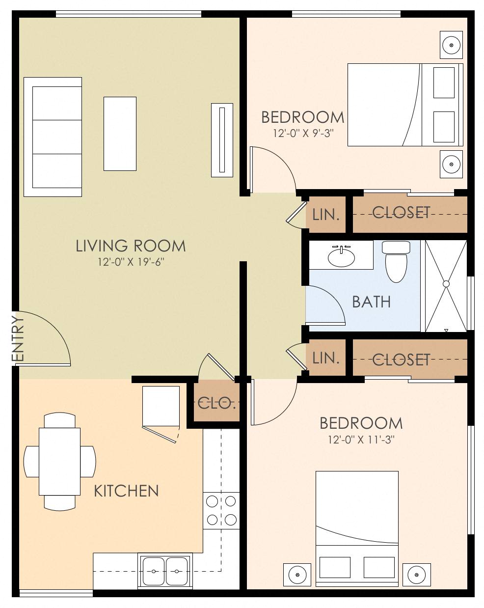 Two Bedroom One Bath