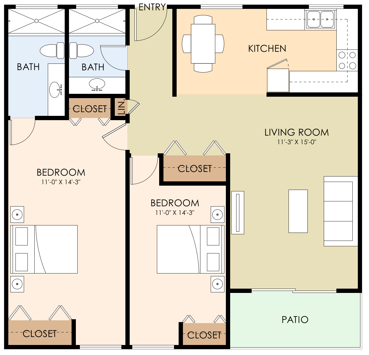 Two Bedroom Two Bath