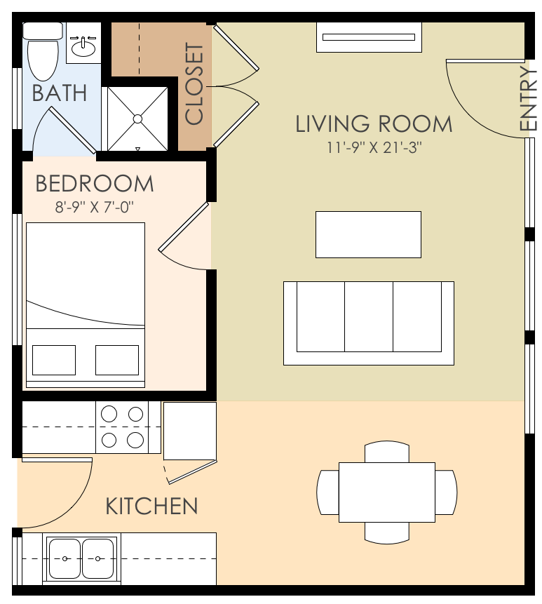One Bedroom One Bath