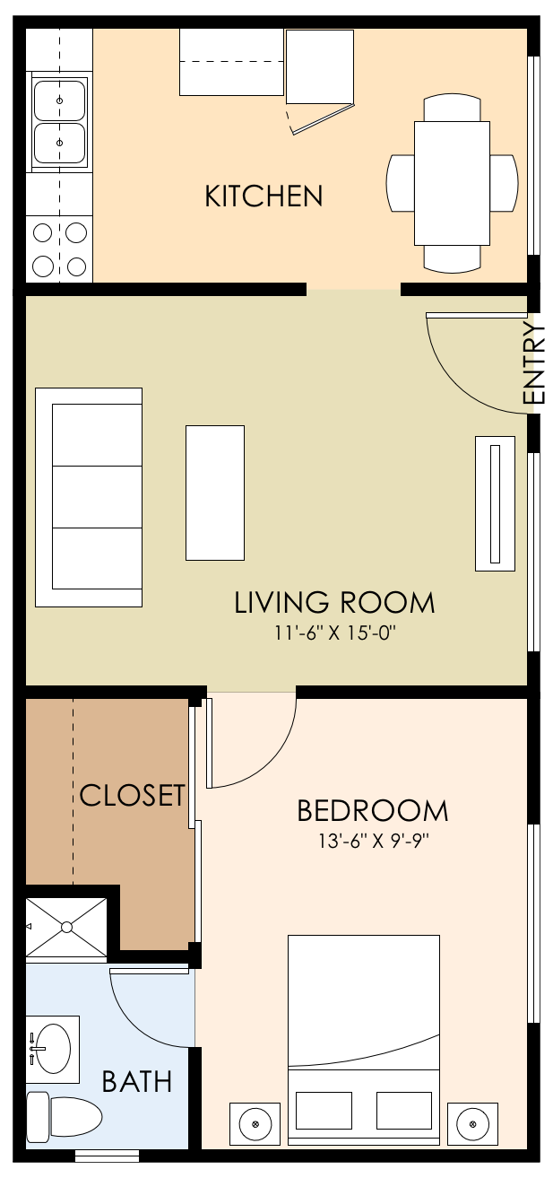 One Bedroom One Bath