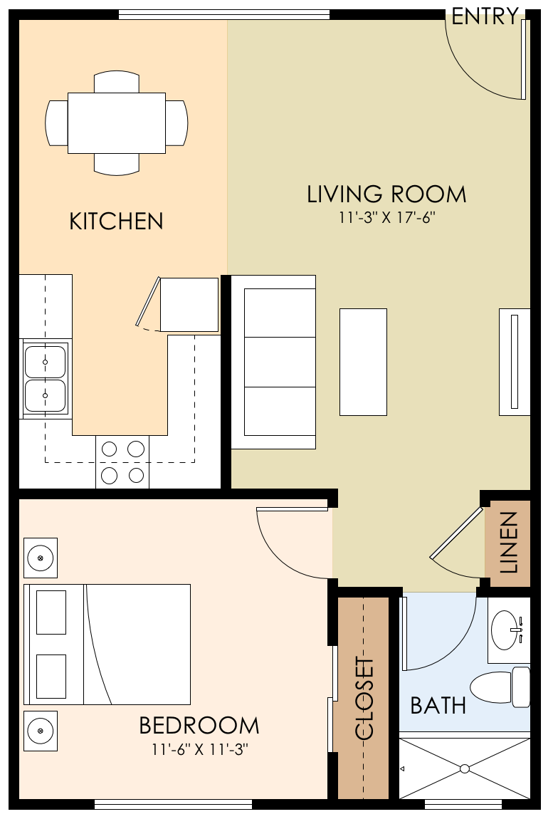 One Bedroom One Bath