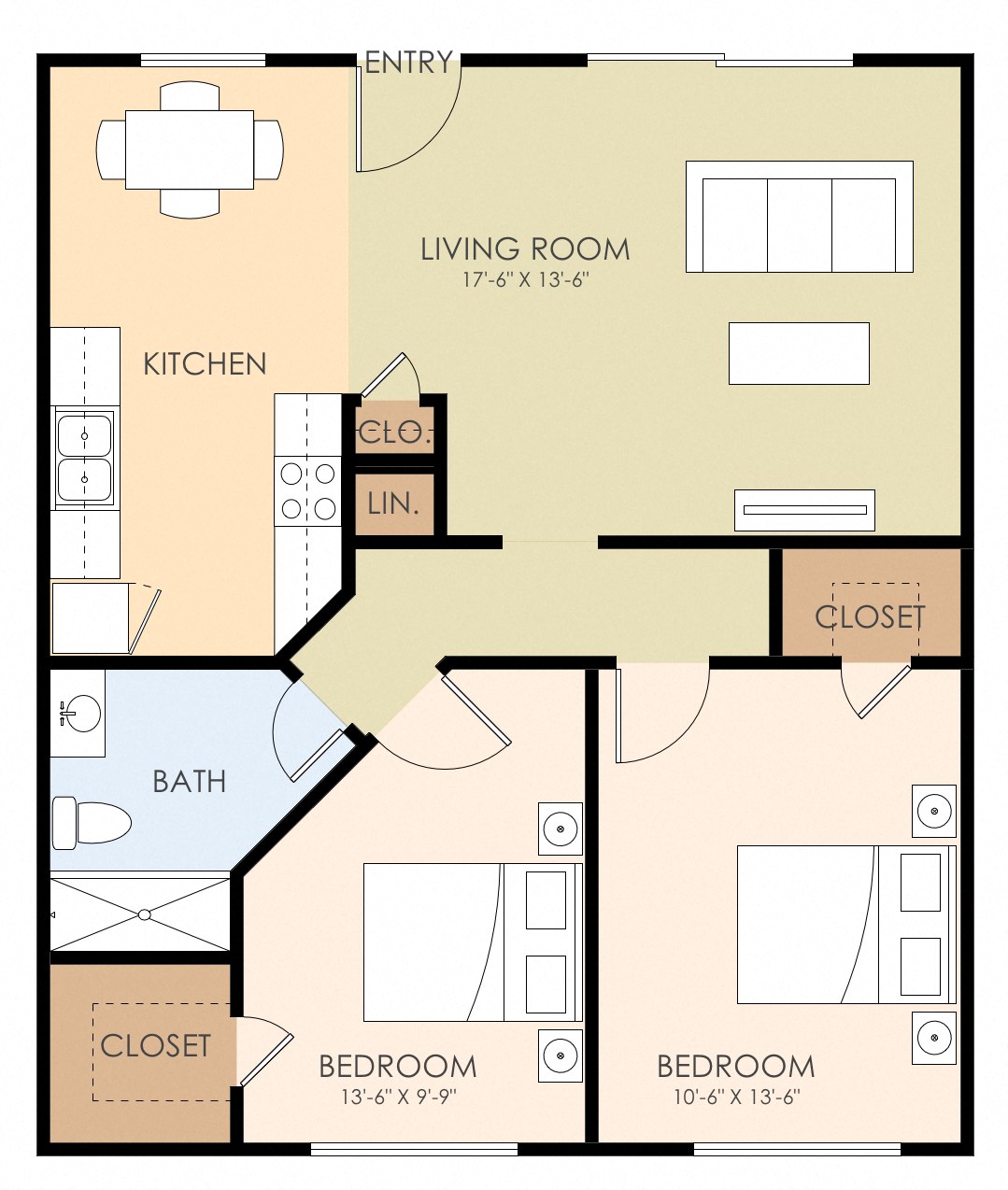 Two Bedroom One Bath