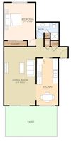 1 Bed 1 Bath Floor Plan 1 Bed 1 Bath Floor Plan at Balboa, Sunnyvale