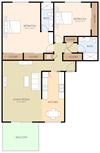 2 Bed 2 Bath Floor Plan 2 Bed 2 Bath Floor Plan at Balboa, California, 94086