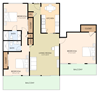 Three Bedroom Two Bath Floor Plan Three Bedroom Two Bath Floor Plan at Belmont Square, Belmont, CA, 94002