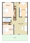 Two Bedroom One Bath Floor Plan Two Bedroom One Bath Floor Plan at Belmont Square, Belmont, 94002