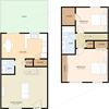Two Bedroom 1.5 Bath Floor Plan Two Bedroom 1.5 Bath Floor Plan at Casa Alberta Apartments, Sunnyvale, CA