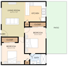 Two Bedroom One Bath