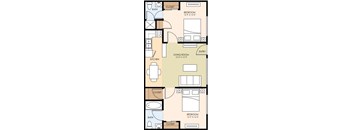 Two Bedroom Two Bath Floor Plan at The Arbors at Mountain View, Mountain View, CA