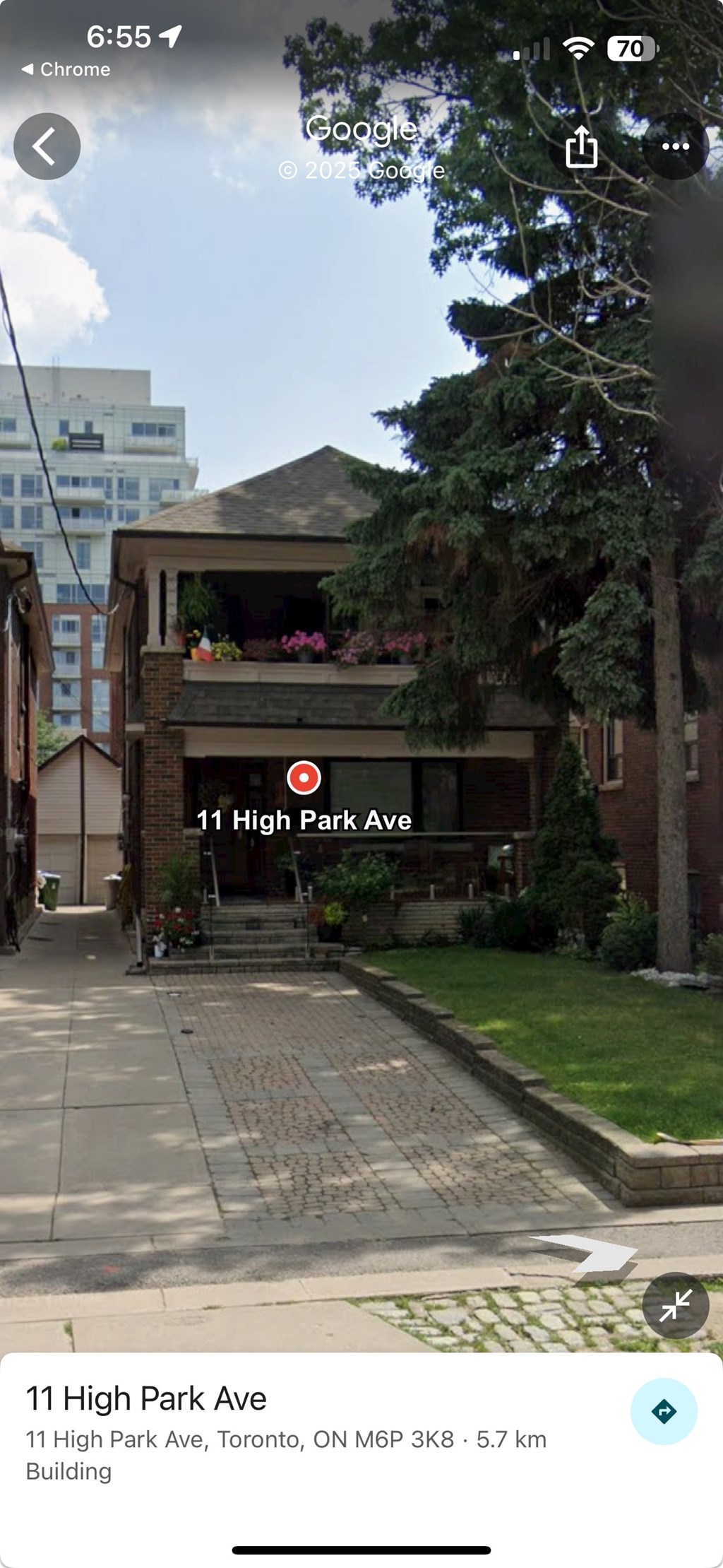 A building at 11 High Park Ave in Toronto is shown in the image.