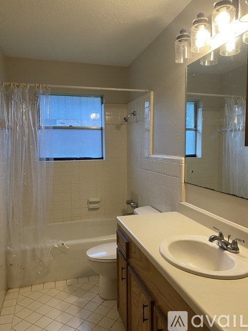 A bathroom with a toilet, sink, and shower curtain.