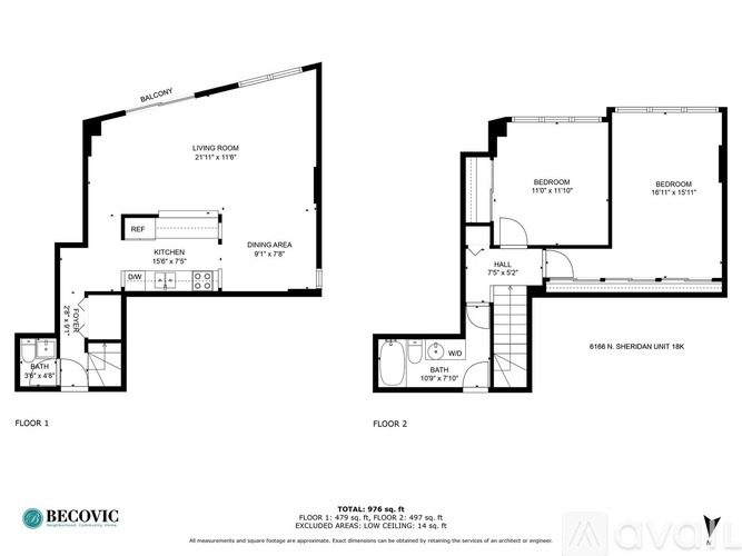 A floor plan for a two-story home with a living room, two bedrooms, a bathroom, and a garage.