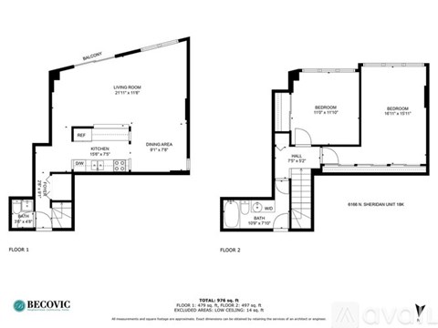 A floor plan for a two-story home with a living room, two bedrooms, a bathroom, and a garage.