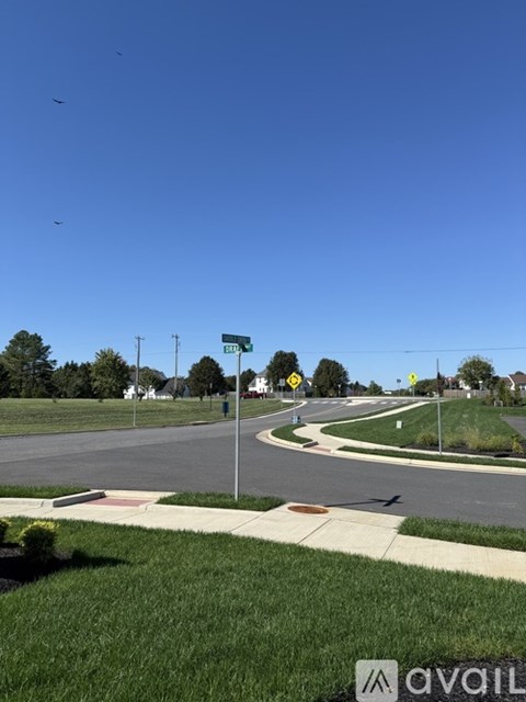 A street view with a blue sky and a sign that reads "AVAIL".