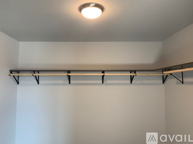 A wall-mounted clothes rack is installed on a white wall.