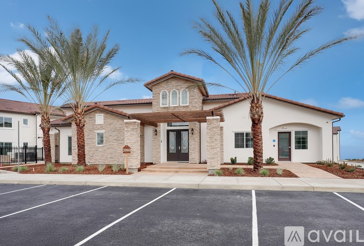 A house with a palm tree in front of it.