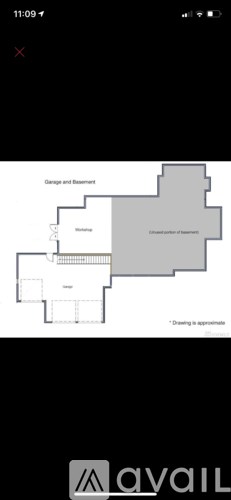 A floor plan of a house with a garage and a separate entrance.