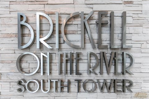 A sign that says "Brickell On The River South Tower".