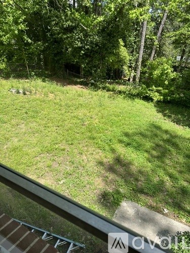 A grassy area with trees in the background.