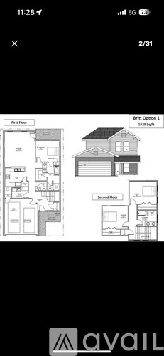 A drawing of a two-story house is displayed.