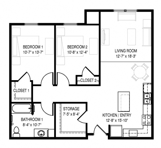 Two Bedroom 50%