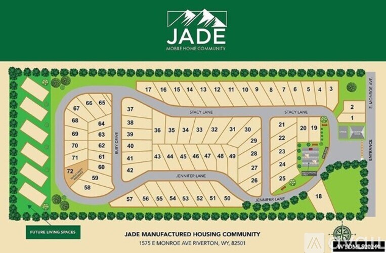 A map of a housing community layout with streets labeled.
