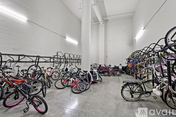 A large room full of bicycles.