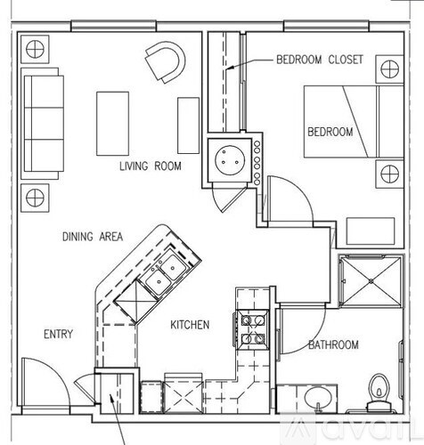 A black and white image of a floor plan for a house.