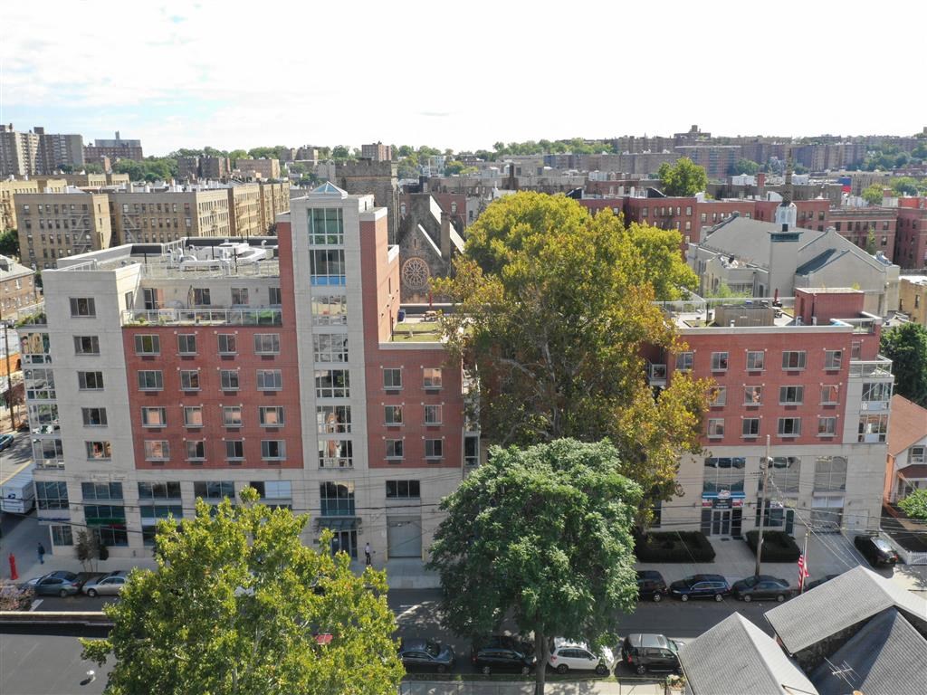 a view of the city from the roof of a building