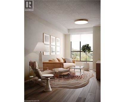 A modern living room with a sofa, chair, and lamp.