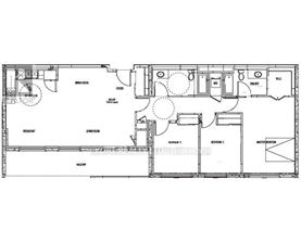 A floor plan of a house with labeled rooms such as "Kitchen", "Living Room", and "Bedroom 1".