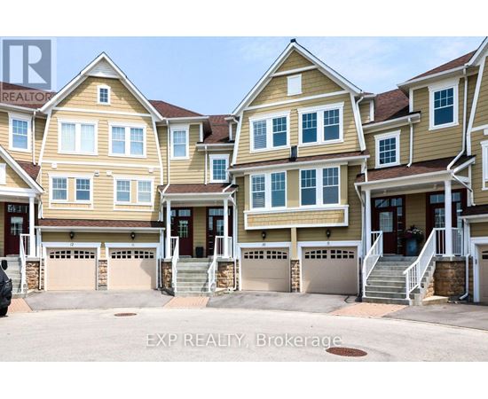 A row of houses with the text EXP REALTY, Brokerage on the bottom.