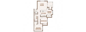 2 Bedrooms Floor Plan Copper Trail Apartments | Apartments in Olympia, WA 
