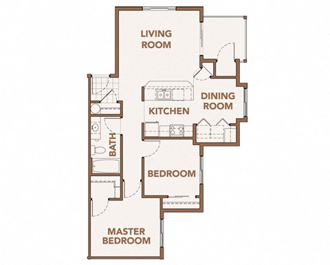 2 Bedrooms Floor Plan Copper Trail Apartments | Apartments in Olympia, WA 
