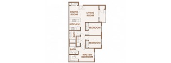 3 bedrooms Floor Plan Copper Trail Apartments for rent | Apartments in Olympia, WA 