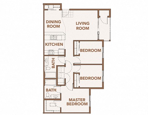 3 bedrooms Floor Plan Copper Trail Apartments for rent | Apartments in Olympia, WA 