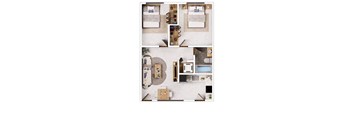 2 Bedrooms, 1 Bathroom