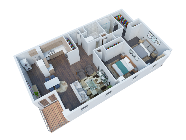 B2 Floor Plan at The View, California, 90005