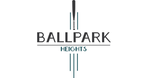 A logo with the words Ballpark Heights and a stylized ball.