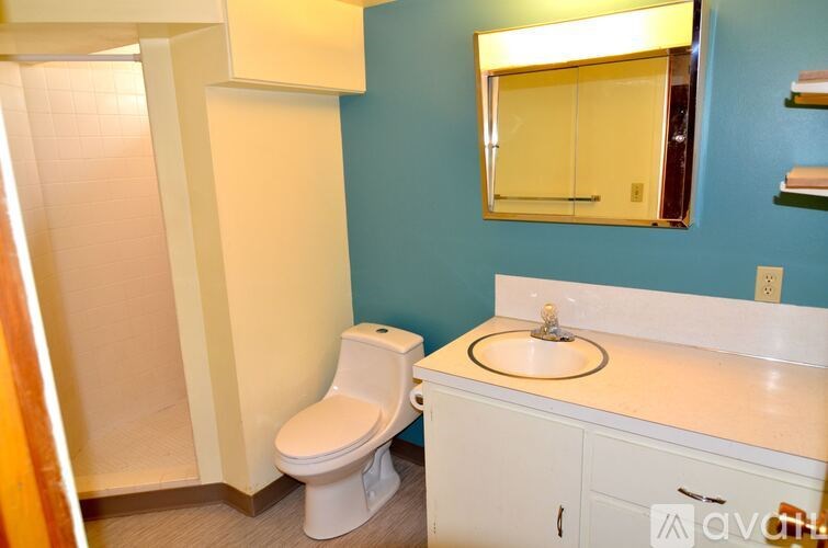 A white toilet sits next to a sink in a bathroom.