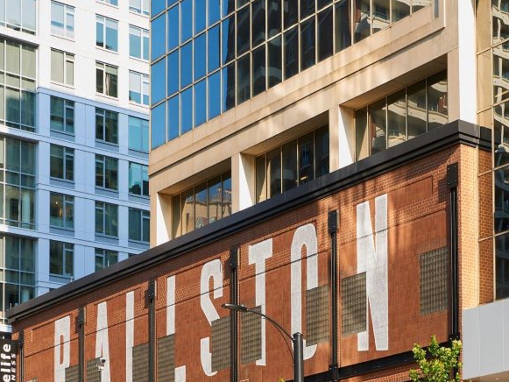 A building with the word "PALACE" written on it.