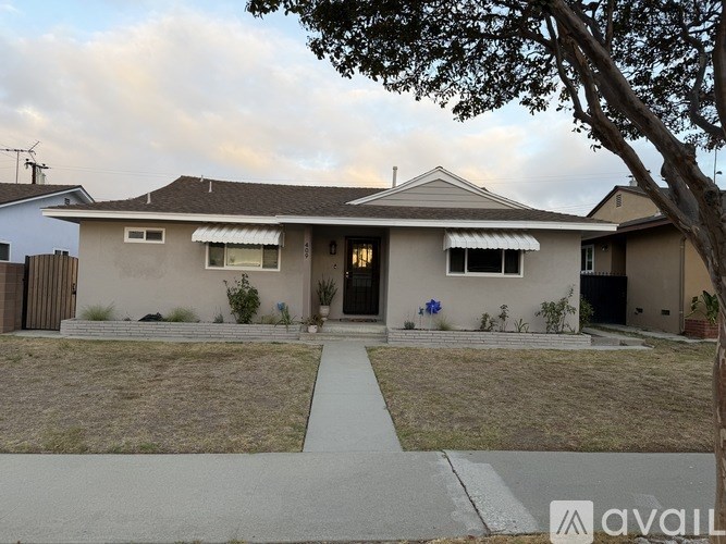 A house with a front yard and a tree in front of it.
