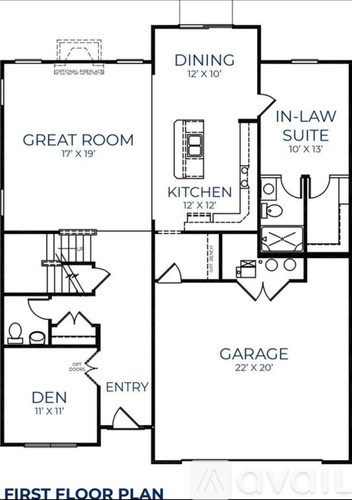 A black and white image of a floor plan for a house.
