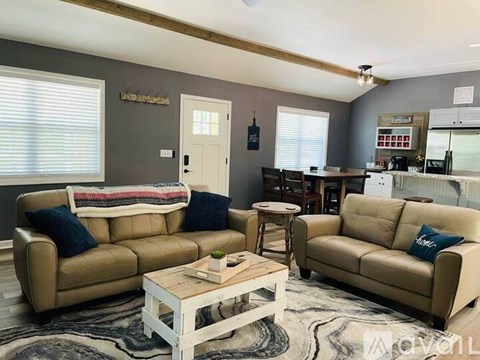 A living room with two couches and a coffee table.