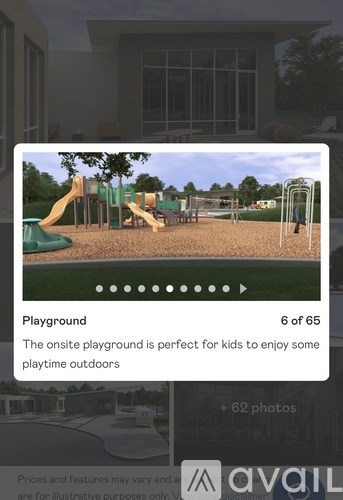 A playground with a slide and swings is shown in a photo.