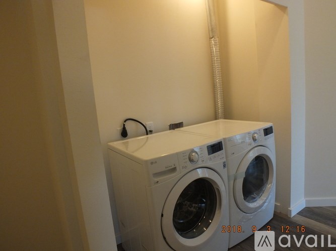 Two front loading washing machines are available for rent.